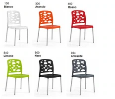 Set 4 Sedie Bubble con Gambe in Alluminio Design da Giardino Cucina Bar Ristorante Poltrona Sedia in - 3