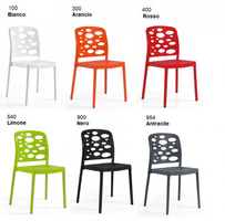 Set 4 Sedie Bubble Design da Giardino Cucina Bar Ristorante Poltrona Sedia in Polipropilene Vari Col - 2