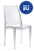 Set 4 Sedie Christal Design da Giardino Cucina Bar Ristorante Poltrona Sedia in Polipropilene Traspa