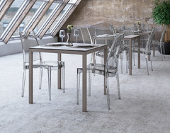 Set 4 Sedie Christal Design da Giardino Cucina Bar Ristorante Poltrona Sedia in Polipropilene Traspa - 2