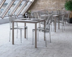 Set 4 Sedie Christal Design da Giardino Cucina Bar Ristorante Poltrona Sedia in Polipropilene Traspa - 2