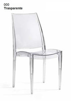 Set 4 Sedie Christal Design da Giardino Cucina Bar Ristorante Poltrona Sedia in Polipropilene Traspa - 3