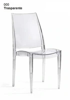 Set 4 Sedie Christal Design da Giardino Cucina Bar Ristorante Poltrona Sedia in Polipropilene Traspa - 3