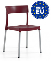 Set 4 Sedie Lilly con Gambe in Alluminio Design da Giardino Cucina Bar Ristorante Poltrona Sedia in 