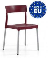 Set 4 Sedie Lilly con Gambe in Alluminio Design da Giardino Cucina Bar Ristorante Poltrona Sedia in