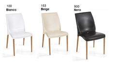 Set 4 Sedie Cindy con Gambe in Legno Design da Giardino Cucina Bar Ristorante Poltrona Sedia in Poli - 3