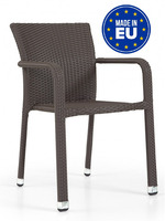 Set 4 Sedie ALR-1 in Alluminio e Wicker con Braccioli Design da Giardino Cucina Bar Ristorante Poltr
