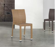 Set 4 Sedie ALR-2  in Alluminio e Wicker Design da Giardino Cucina Bar Ristorante Poltrona Sedia Pis - 2