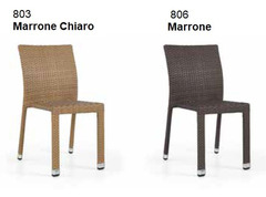 Set 4 Sedie ALR-2  in Alluminio e Wicker Design da Giardino Cucina Bar Ristorante Poltrona Sedia Pis - 3