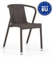 Set 4 Sedie ALR-4  in Alluminio e Wicker con Braccioli Design da Giardino Cucina Bar Ristorante Polt