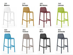 Set 4 Sedie Alte Sgabello Oxy da Giardino Cucina Bar Ristorante Poltrona Sedia in Polipropilene Vari - 3
