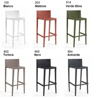 Set 4 Sedie Alte Sgabello Sunset da Giardino Cucina Bar Ristorante Poltrona Sedia in Polipropilene V - 3
