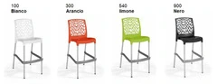 Set 4 Sedie Alte Sgabello Sydney con Gambe in Alluminio da Giardino Cucina Bar Ristorante Poltrona S - 3