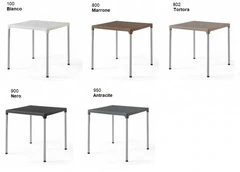 Tavolo Algarve con Gambe in Alluminio Design da Giardino Cucina Bar Ristorante con Top in Polipropil - 3