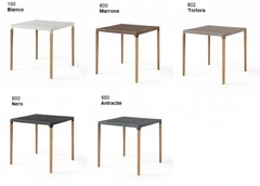 Tavolo Algarve con Gambe in Legno Design da Giardino Cucina Bar Ristorante con Top in Polipropilene - 2