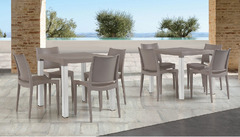 Tavolo Diva con Gambe in Alluminio Design da Giardino Cucina Bar Ristorante con Top in Polipropilene - 2