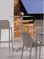 Tavolo Minho Alto con Piede Centrale in Alluminio Design da Giardino Cucina Bar Ristorante con Top i - 2