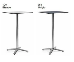 Tavolo Minho Alto con Piede Centrale in Alluminio Design da Giardino Cucina Bar Ristorante con Top i - 3