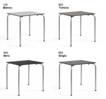 Tavolo Mare con Gambe in Alluminio Design da Giardino Cucina Bar Ristorante con Top in Resina Fenoli - 3