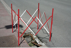 BARRIERA DI CANTIERE ESTENSIBILE A QUADRATO 125 X 125 cm - Confezione da 50 pezzi - 3