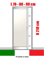 Porta Interna Scorrevole a Scomparsa in Alluminio e Vetro Opale - Varie Misure - ITALFROM®