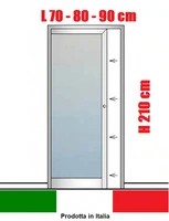 Porta Interna Scorrevole a Scomparsa in Alluminio e Vetro Satinato - Varie Misure - ITALFROM®