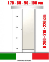 Porta Interna Scorrevole Esterno Muro in Alluminio e Vetro Opale - Varie Misure - ITALFROM®