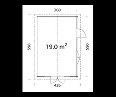 Casetta da Giardino in Legno d' Abete Nordico(44mm) - 360x550cm - 2