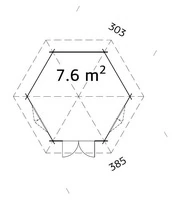 Casetta da Giardino in Legno d' Abete Nordico(34mm) - Diametro 303 cm - 2