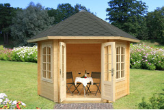 Casetta da Giardino in Legno d' Abete Nordico(34mm) - Diametro 303 cm - 3