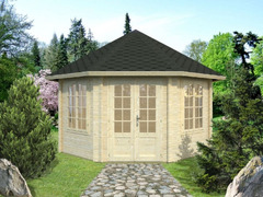 Casetta da Giardino Ottagonale in Legno d' Abete Nordico(44mm) - Diametro 421 cm - 3