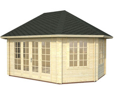 Casetta da Giardino Esagonale in Legno d' Abete Nordico(44mm) - Diametro 421/571 cm - 3