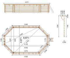 Piscina Ottagonale Fuori Terra in Legno di Pino Impregnato Classe IV 657x407 - Italfrom - 2