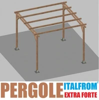 Pergola da Giardino in Legno di Pino Impregnato extra forte  - mt 3 X 3 x 2,5h - con Supporti a Tass