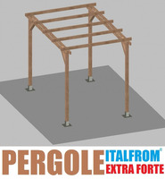 Pergola da Giardino in Legno di Pino Impregnato extra forte - mt 3 X 2 x 2,5h - con Supporti a Tasse