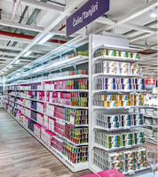 z MODULO CONTINUATIVO Scaffale gondola L 101, H 166 , Prof.50+50 CM, base + 3 ripiani - 2