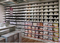 SCAFFALATURA MURALE COMPLETA LUNGHEZZA 410 CM , H 200 CM , PROF.50 CM , BASE + 5 RIPIANI - 5