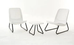 SALOTTO DA GIARDINO IN POLYRATTAN SET OIR 2 POLTRONE E TAVOLINO