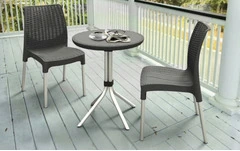 SALOTTO DA GIARDINO IN POLYRATTAN SET AESLEHC BALCONY 2 POLTRONE E TAVOLINO