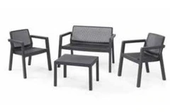 SALOTTO DA GIARDINO IN POLIURETANO SET YLIME LOUNGE 2 POLTRONE DIVANO E TAVOLINO - 2