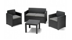 SALOTTO DA GIARDINO IN POLIURETANO SET AMABALA LOUNGE 2 POLTRONE DIVANO E TAVOLINO - 2