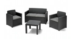 SALOTTO DA GIARDINO IN POLIURETANO SET AMABALA LOUNGE 2 POLTRONE DIVANO E TAVOLINO - 2