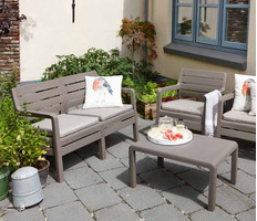SALOTTO DA GIARDINO IN PLASTICA SET ONALED LOUNGE 2 POLTRONE DIVANO E TAVOLINO