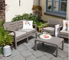 SALOTTO DA GIARDINO IN PLASTICA SET ONALED LOUNGE 2 POLTRONE DIVANO E TAVOLINO