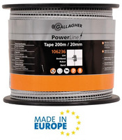 Nastro PowerLine 20 mm Bianco L.200 m GALLAGHER per Recinzioni Elettriche