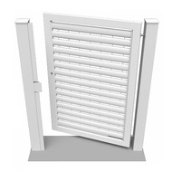 CANCELLO PEDONALE BATTENTE 'LINEAR'  ZINCATO A CALDO - MISURA : cm 146,6 X 173 h