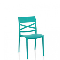 Sedia Esme polipropilene verde tiffany schienale incrocio