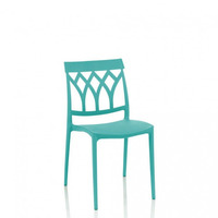 Sedia Salim polipropilene verde tiffany schienale disegno geometrico