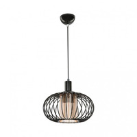 Lampada a sospensione Terla con struttura in ferro e diffusore in vetro