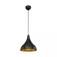 Lampada a sospensione Leda in metallo nero